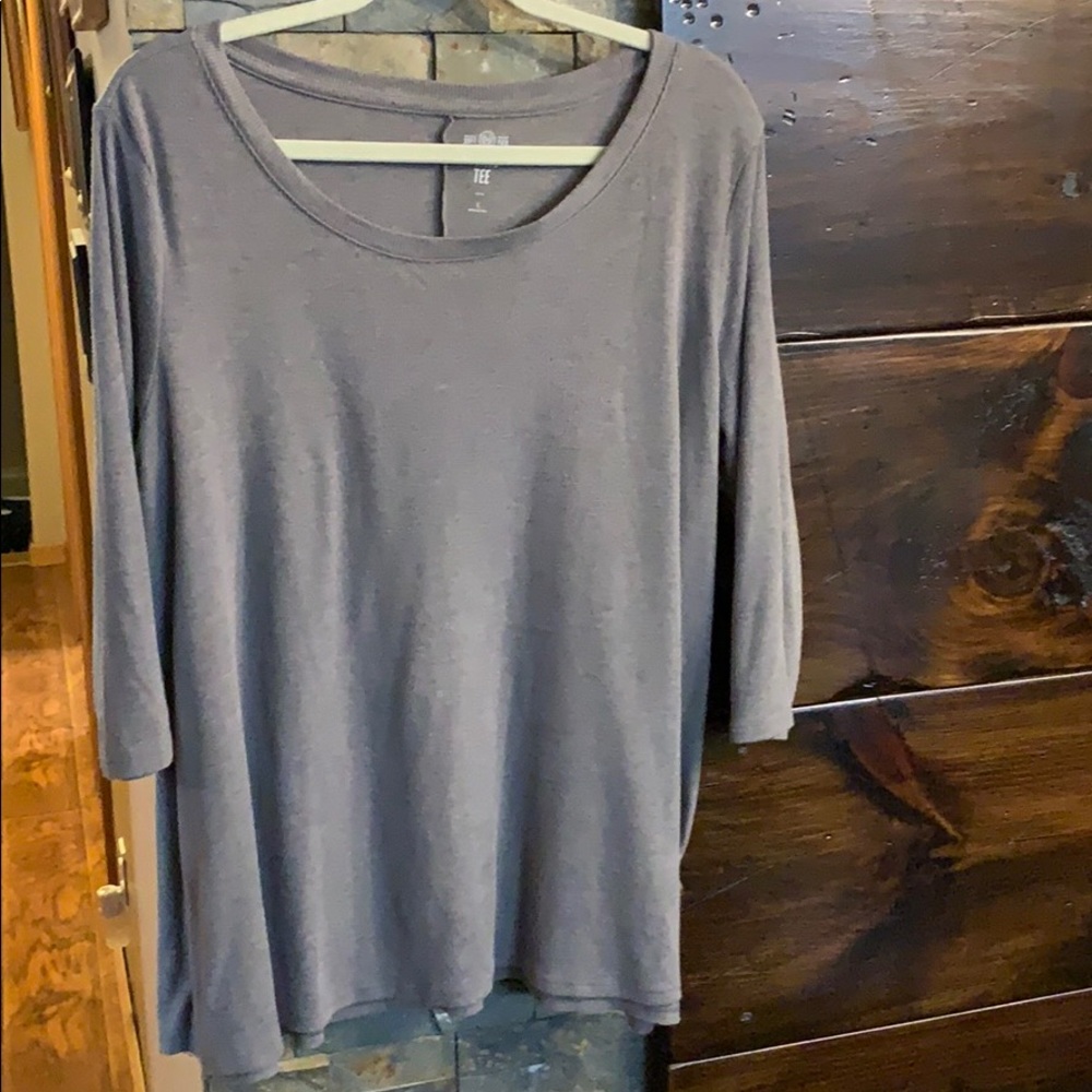 3/4 sleeve ribbed tunic tee